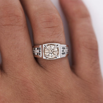 1.95 Carat Faint Brown, White, & Black Diamonds Men's Ring – Assay Jewelers