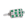 2 Carat Asscher Cut Emerald & Diamond Checkerboard Statement Ring