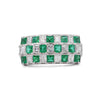 2 Carat Asscher Cut Emerald & Diamond Checkerboard Statement Ring