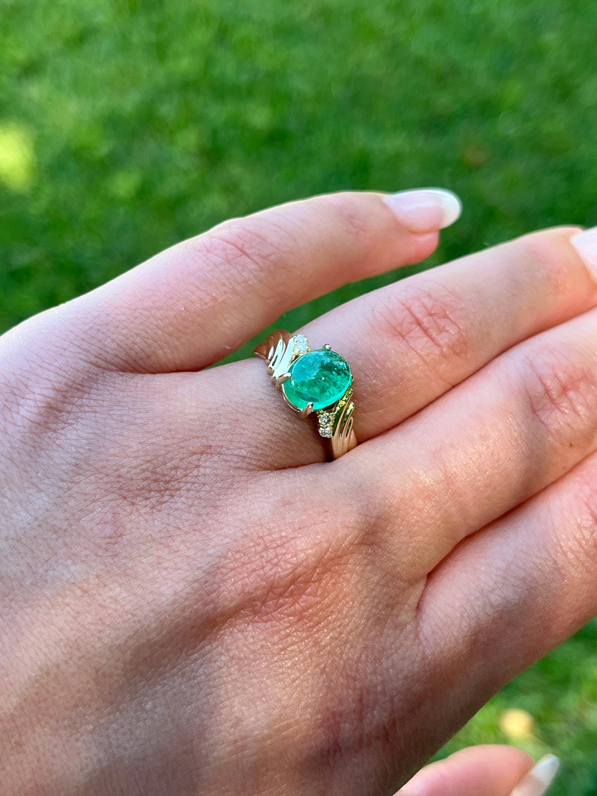 One of a Kind 18ct White Gold Emerald & Diamond Ring — Annoushka UK