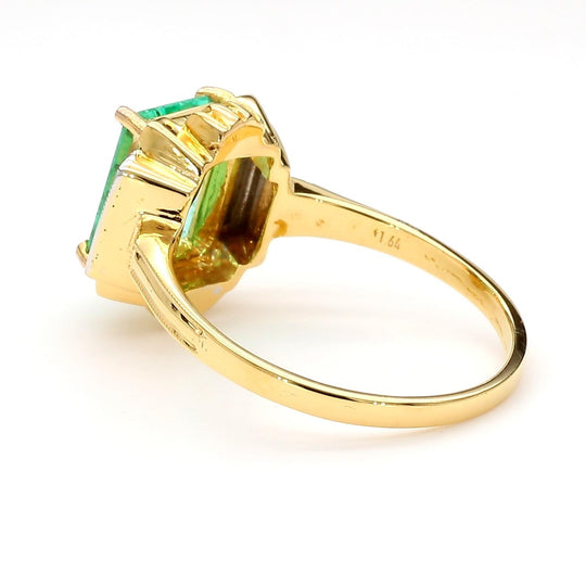 2 Carat Colombian Emerald Diamond Cut 14K Gold Ring