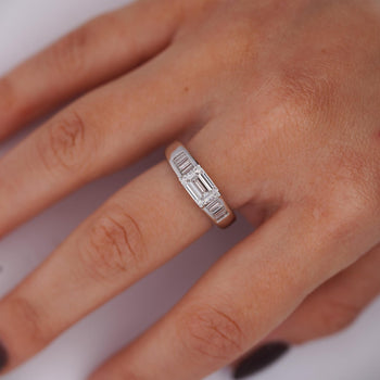 2.13 Carat Emerald & Baguette Cut Lab Grown Diamond East West Channel Ring – Assay Jewelers