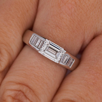 2.13 Carat Emerald & Baguette Cut Lab Grown Diamond East West Channel Ring – Assay Jewelers