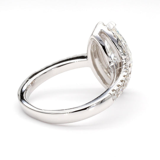 2 Carat Marquise Diamond H Color SI1 Pave Halo 14K White Gold Engagement Ring