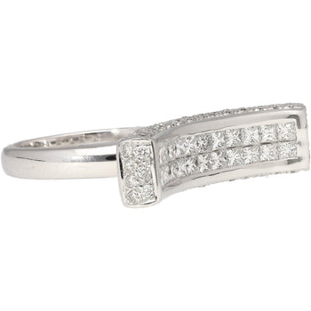 Bague à chevauchement à sommet courbé, sertie de diamants taille princesse, 2 carats, en 18K – Assay Jewelers