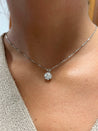 2 Carat Round Lab Grown Diamond Solitaire Single Pendant in 14K White Gold