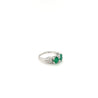 2-Stone 0.92CT TW Round Cut Natural Emerald Ring in 18k White Gold-Rings-ASSAY