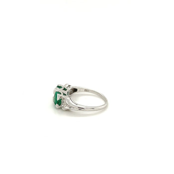 2-Stone 0.92CT TW Round Cut Natural Emerald Ring in 18k White Gold – Assay Jewelers