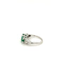 2-Stone 0.92CT TW Round Cut Natural Emerald Ring in 18k White Gold-Rings-ASSAY