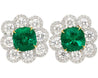 20 Carat Colombian Emerald GRS Certified Vivid Green 18K Earring & Ring Set