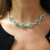 20 Carat Oval Cut Emerald & Rose-Cut Diamond Statement 18k Necklace