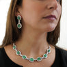 20 Carat Oval Cut Emerald & Rose-Cut Diamond Statement 18k Necklace