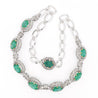 20 Carat Oval Cut Emerald & Rose-Cut Diamond Statement 18k Necklace