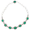 20 Carat Oval Cut Emerald & Rose-Cut Diamond Statement 18k Necklace