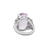 20.96 Oval Light Pink Kunzite and Diamond in Platinum Filigree Cocktail Ring