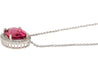 21.13 Carat Pink Tourmaline & Diamond Floating Pendant Necklace in 14K/18K Gold