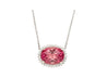 21.13 Carat Pink Tourmaline & Diamond Floating Pendant Necklace in 14K/18K Gold