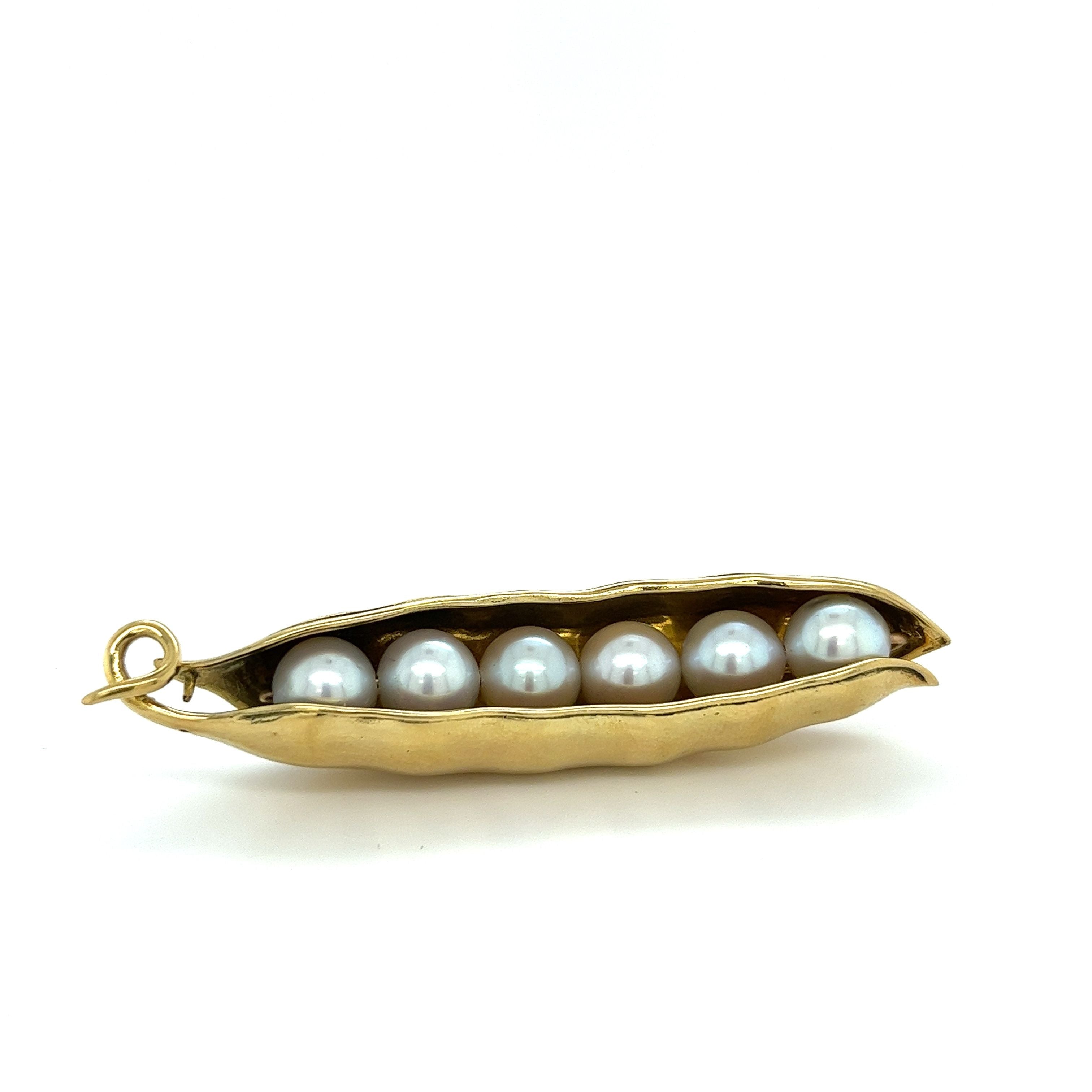 22K Yellow Solid Gold Pearl Edamame Pearl Pendant-gold and pearl pendant-ASSAY