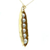 22K Yellow Solid Gold Pearl Edamame Pearl Pendant-gold and pearl pendant-ASSAY