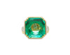 22.18 Carat Colombian Emerald Bezel 18K Gold Vintage Ring