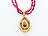 22.41 Carat Cabochon Cut Ruby Pendant In Tiffany & Co. Signed Bead Necklace