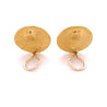 22k Gold Vintage Roman Coin Motif Round Earrings Signed Denise Roberge