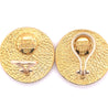 22k Gold Vintage Roman Coin Motif Round Earrings Signed Denise Roberge-Earrings-ASSAY