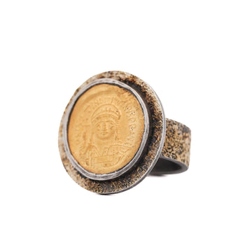 22K Gold Antique Byzantine Empire JUSTINIAN I Coin Bezel Ring – Assay Jewelers