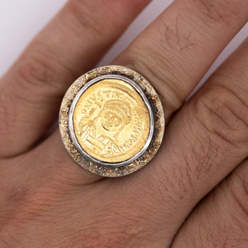 22K Gold Antique Byzantine Empire JUSTINIAN I Coin Bezel Ring – Assay Jewelers