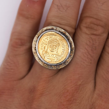 22K Gold Antique Byzantine Empire JUSTINIAN I Coin Bezel Ring – Assay Jewelers