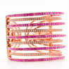 25ct Pink Sapphire & Diamond 18K Rose Gold Multi-Row Bangle