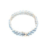 28 Carat Oval Cut Aquamarine 3 Row Tennis Bracelet