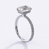 2.0 Carat Long Radiant D/VS2 Diamond Hidden Halo Pave Engagement Ring
