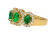 2.11 Carat Oval Cut Emerald and Diamond Wedding Band in 18K Gold