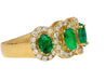 2.11 Carat Oval Cut Emerald and Diamond Wedding Band in 18K Gold