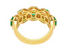 2.11 Carat Oval Cut Emerald and Diamond Wedding Band in 18K Gold