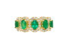 2.11 Carat Oval Cut Emerald and Diamond Wedding Band in 18K Gold