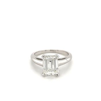 2,12 carats Bague en diamant de laboratoire CVD taille émeraude H/VS2 en or blanc 14K – Assay Jewelers