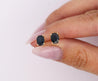 2.15 Carat Oval Cut Natural Sapphire 14K Gold Hypoallergenic Stud Earrings