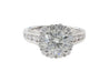 2.16 Carat Natural Round Diamond Ring & Diamond Halo with Diamond Side Stones