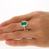 2.22 Carat Emerald Cut Natural Colombian 10MM Emerald & Baguette Diamond Ring