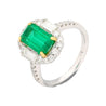 2.22ct Emerald Cut Colombian Emerald & Baguette Diamond Ring