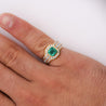 2.33 Carat Square Emerald & Diamond Channel 18K Gold Cocktail Ring
