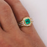 2.33 Carat Square Emerald & Diamond Channel 18K Gold Cocktail Ring