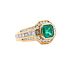2.33 Carat Square Emerald & Diamond Channel 18K Gold Cocktail Ring