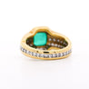 2.33 Carat Square Emerald & Diamond Channel 18K Gold Cocktail Ring