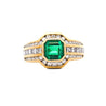 2.33 Carat Square Emerald & Diamond Channel 18K Gold Cocktail Ring