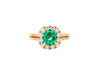 2.48 Carat TW Colombian Emerald & Diamond Halo Ring in 18K Gold 2-Row Setting