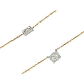 Collana con diamante lab grown da 2,5 carati taglio Cushion, flottante e collegata, in oro 14K – Assay Jewelers