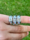 2.5 Carat Emerald Cut Lab Grown Diamond East-West Ring